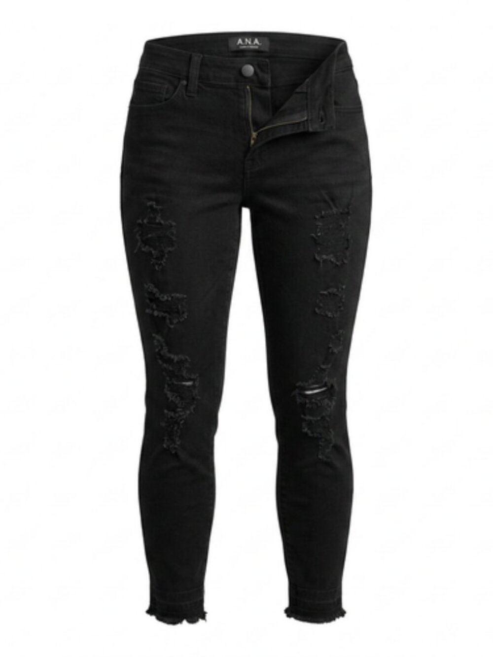 A.n.a Jeans Womens 10 Black High Rise Skinny Slim Ankle Stretch Denim Casual
